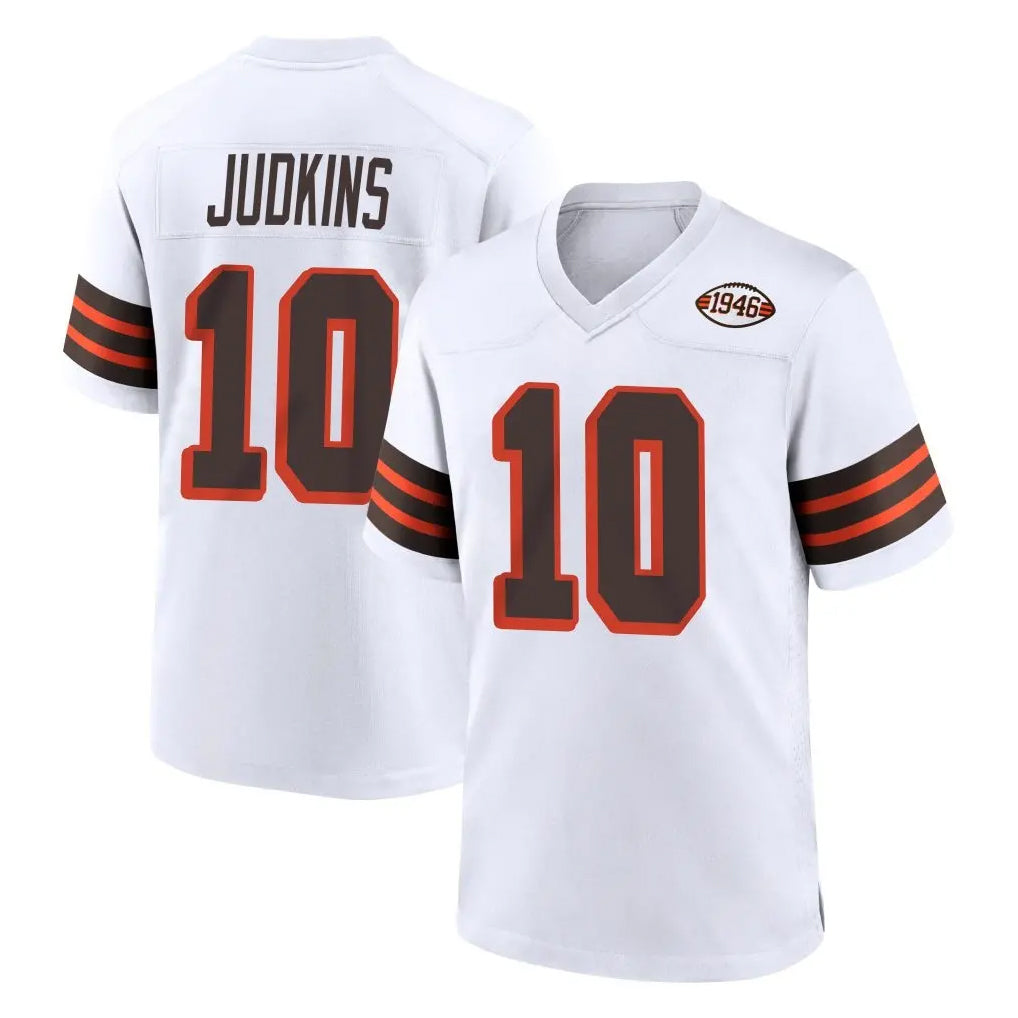 Blackjersey C.Browns #10 Quinshon Judkins Player White Alternate Home Game Stitched Jerseys