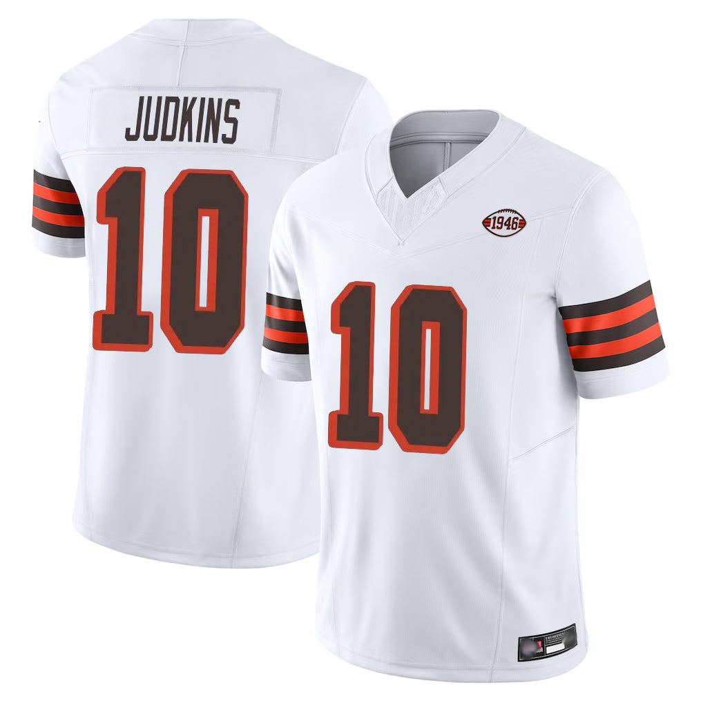 Blackjersey C.Browns #10 Quinshon Judkins Player White Limited Vapor F.U.S.E. Alternate Game Stitched Jerseys
