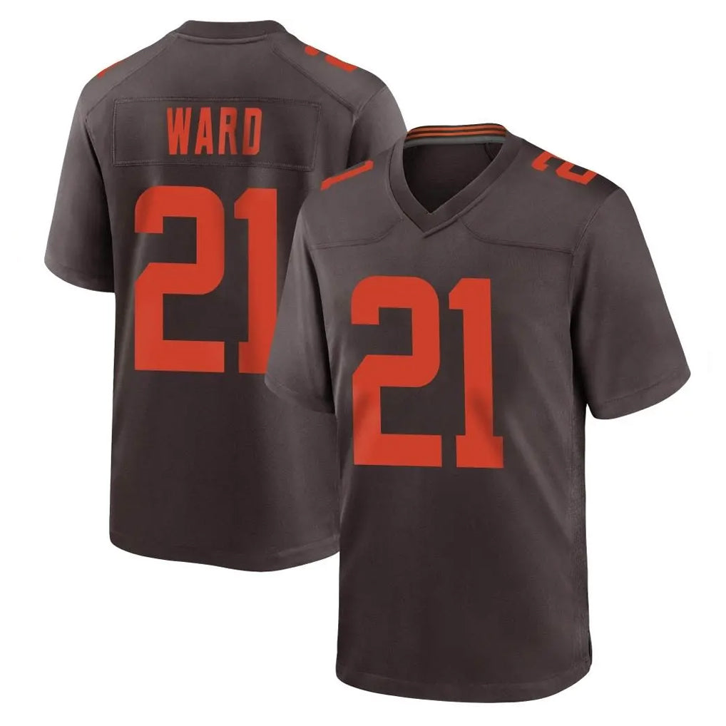 Blackjersey C.Browns #21 Denzel Ward Player Brown Alternate Home Game Stitched Jerseys