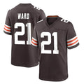 Blackjersey C.Browns #21 Denzel Ward Player Brown Home Game Stitched Jerseys
