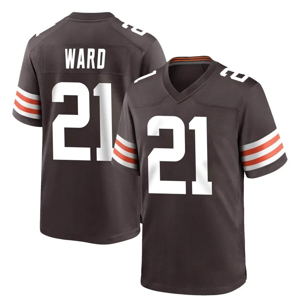 Blackjersey C.Browns #21 Denzel Ward Player Brown Home Game Stitched Jerseys