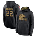 Blackjersey C.Browns #22 Dylan Sampson Player Black Salute to Service Pullover Hoodies Limited Stitched Jerseys