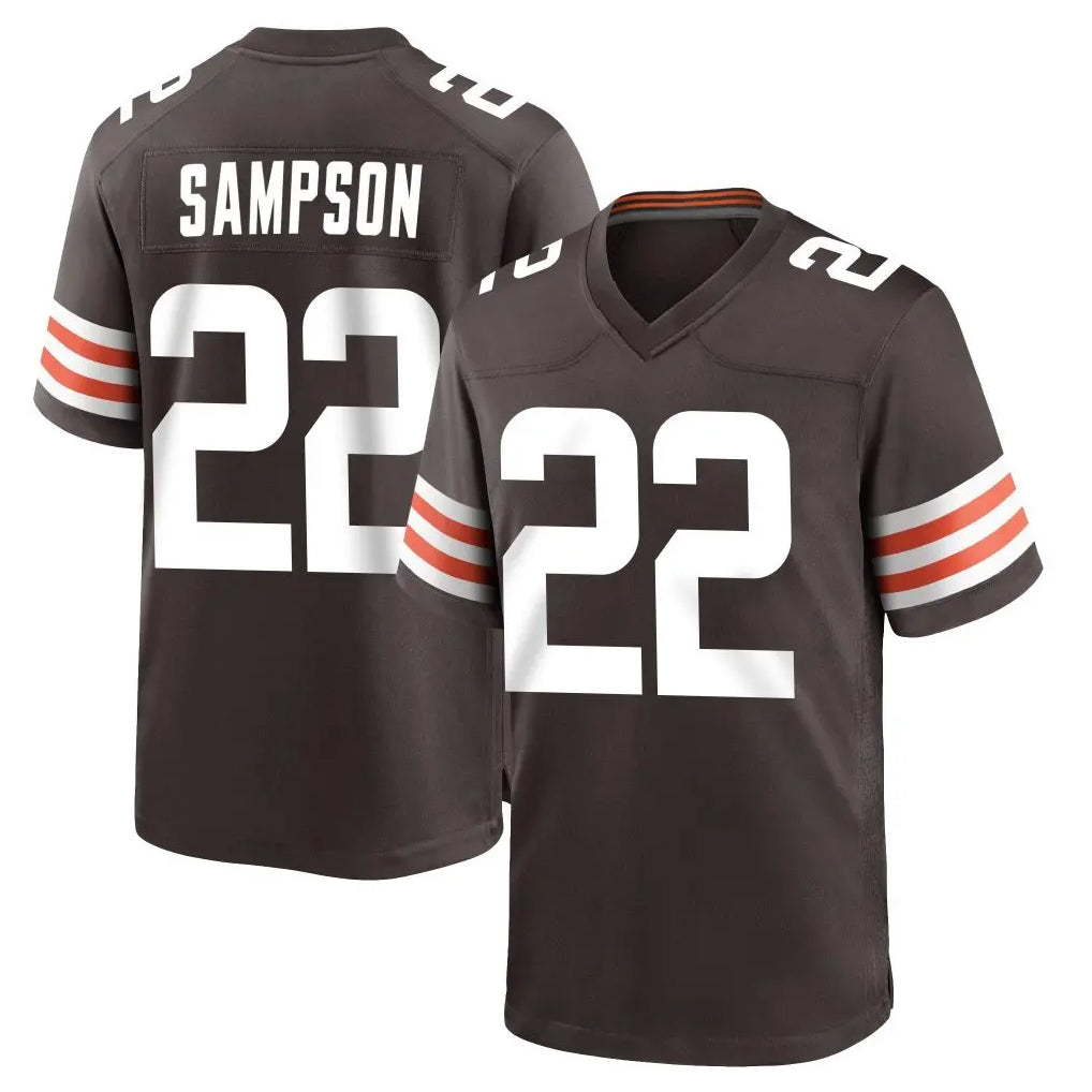 Blackjersey C.Browns #22 Dylan Sampson Player Brown Home Game Stitched Jerseys