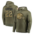 Blackjersey C.Browns #22 Dylan Sampson Player Olive Salute to Service Pullover Hoodies Home Game Stitched Jerseys