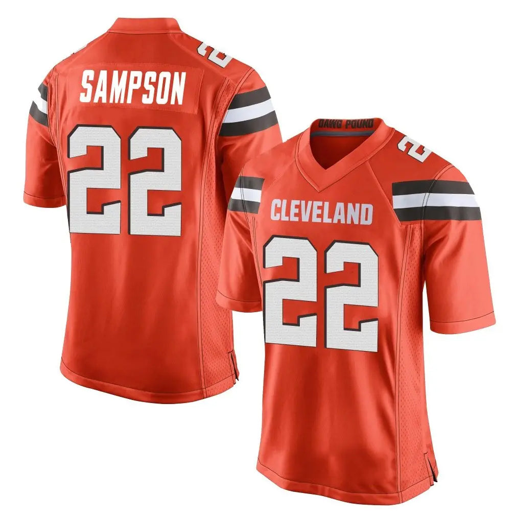 Blackjersey C.Browns #22 Dylan Sampson Player Orange Vapor Limited Home Game Stitched Jerseys