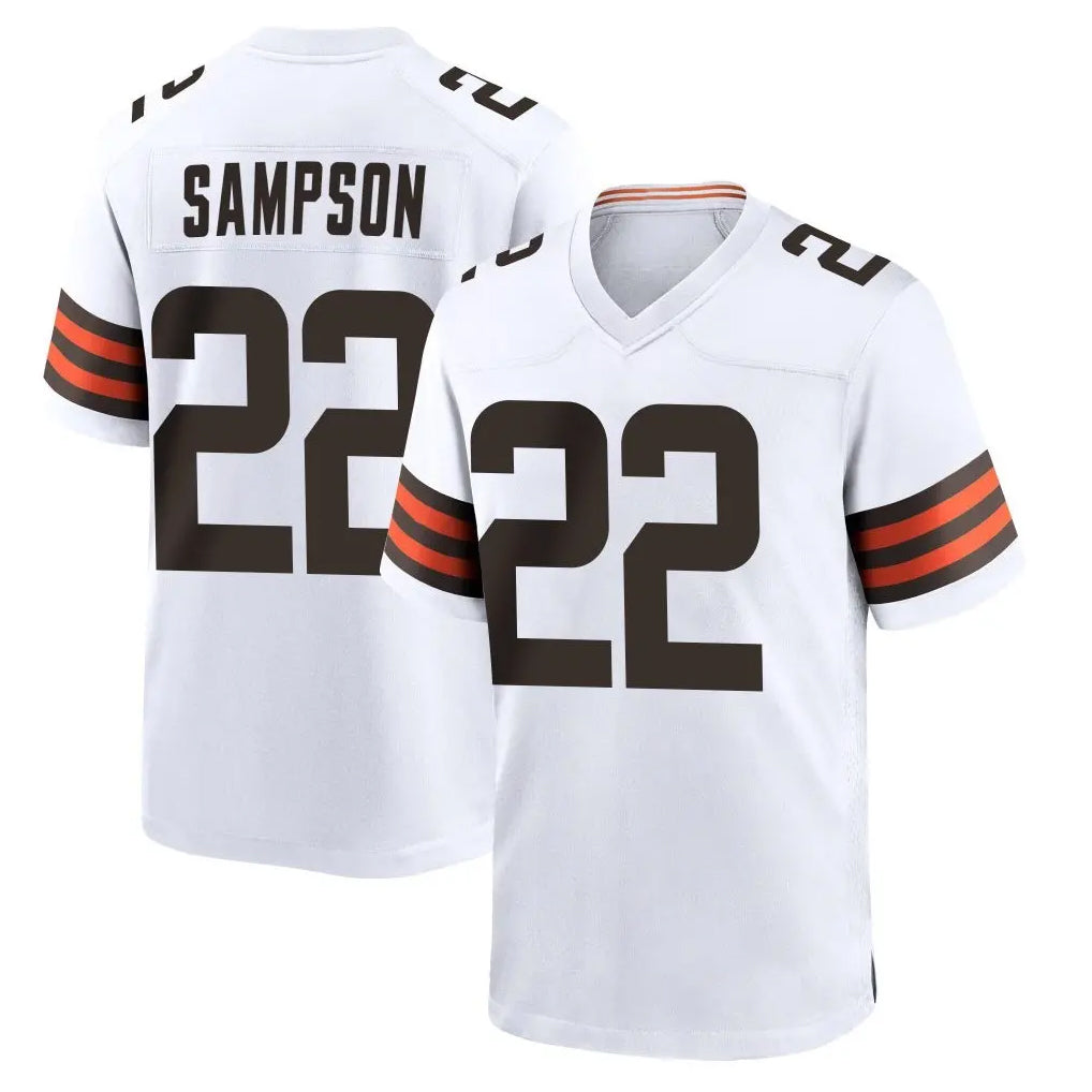 Blackjersey C.Browns #22 Dylan Sampson Player White Home Game Stitched Jerseys