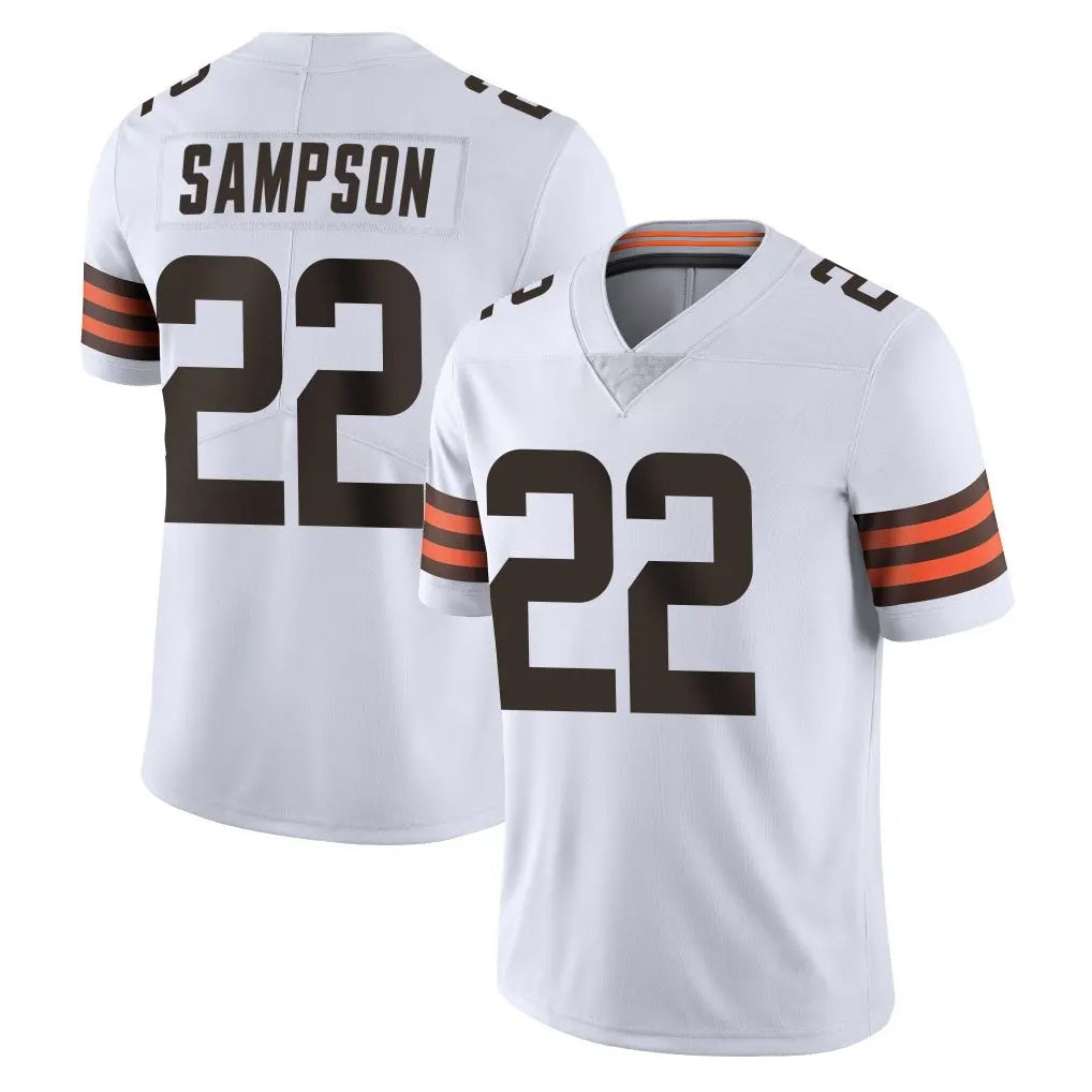 Blackjersey C.Browns #22 Dylan Sampson Player White Vapor Untouchable Limited Home Game Stitched Jerseys