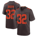 Blackjersey C.Browns #32 Jim Brown Player Brown Alternate Home Game Stitched Jerseys