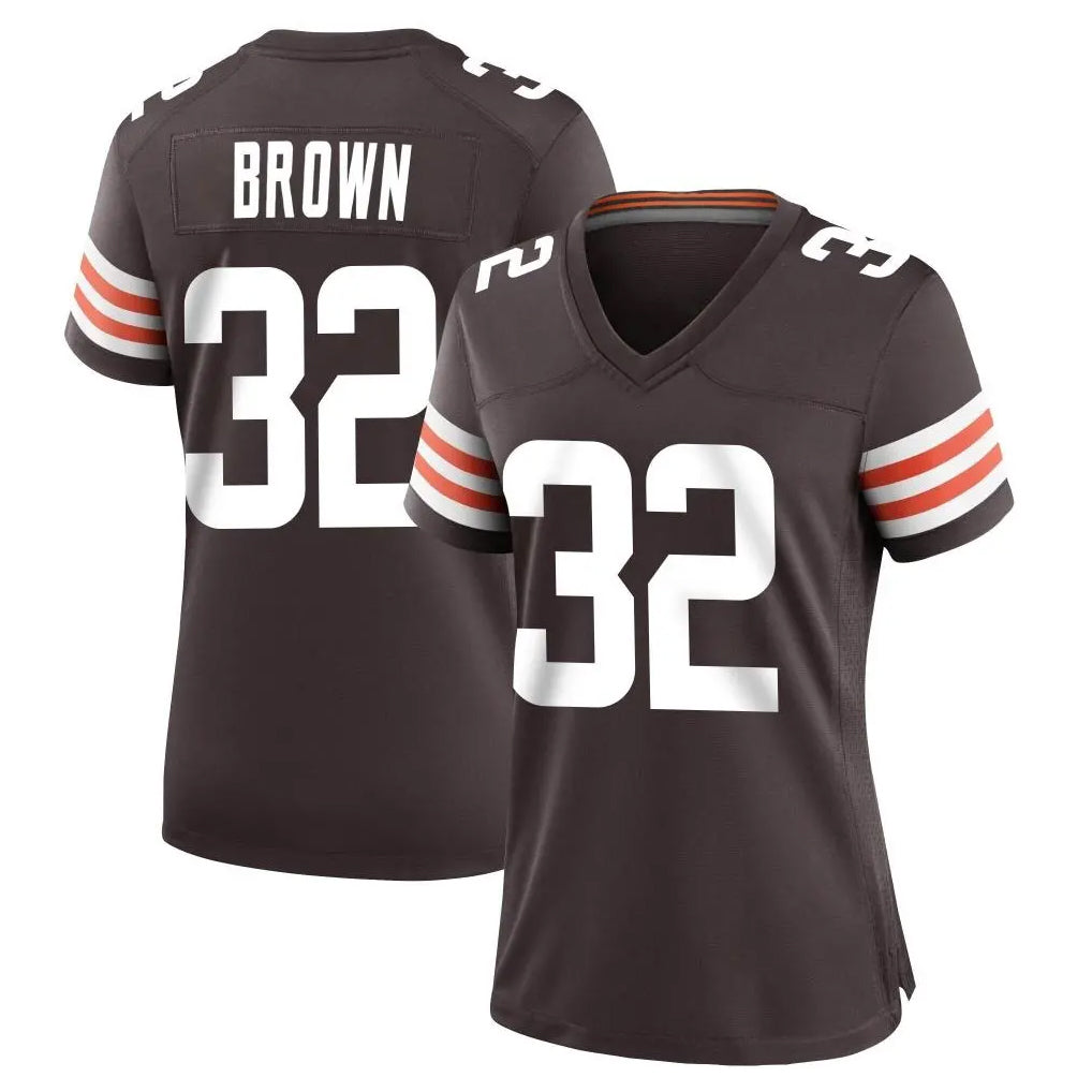 Blackjersey C.Browns #32 Jim Brown Player Brown Home Game Stitched Jerseys
