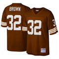 Blackjersey C.Browns #32 Jim Brown Player Brown Mitchell & Ness 1963 Throwback Stitched Jerseys
