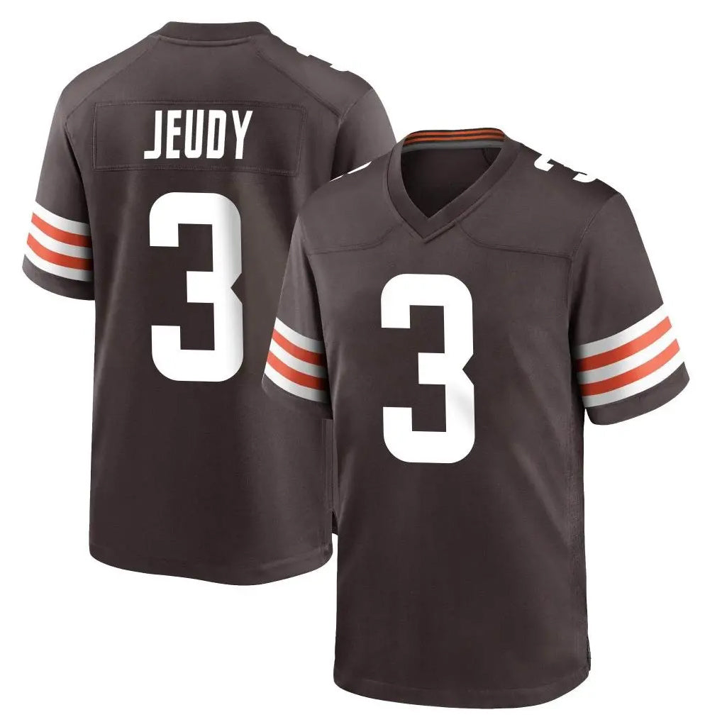 Blackjersey C.Browns #3 Jerry Jeudy Player Brown Home Game Stitched Jerseys