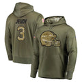 Blackjersey C.Browns #3 Jerry Jeudy Player Olive Salute to Service Pullover Hoodies Home Game Stitched Jerseys