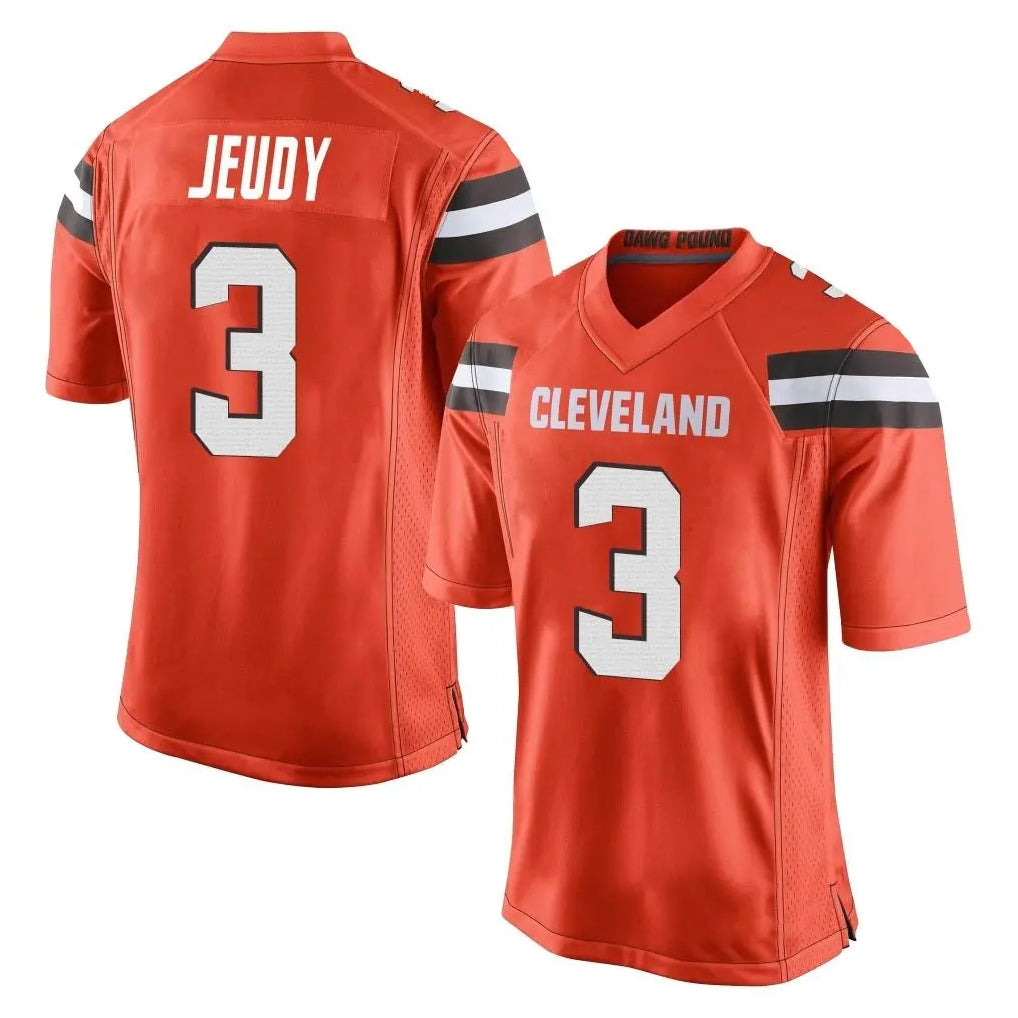 Blackjersey C.Browns #3 Jerry Jeudy Player Orange Home Game Stitched Jerseys