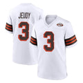 Blackjersey C.Browns #3 Jerry Jeudy Player White Alternate Home Game Stitched Jerseys