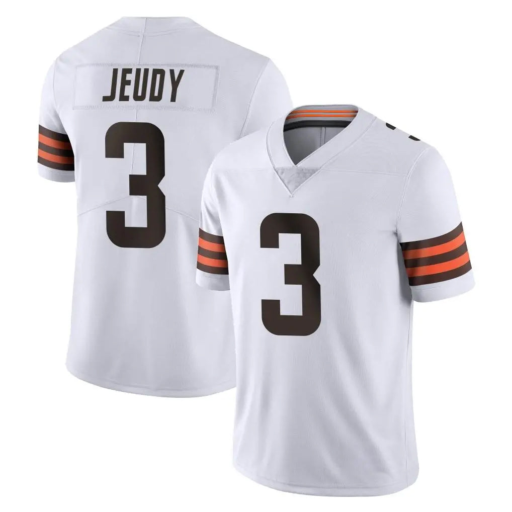 Blackjersey C.Browns #3 Jerry Jeudy Player White Vapor Untouchable Limited Home Game Stitched Jerseys