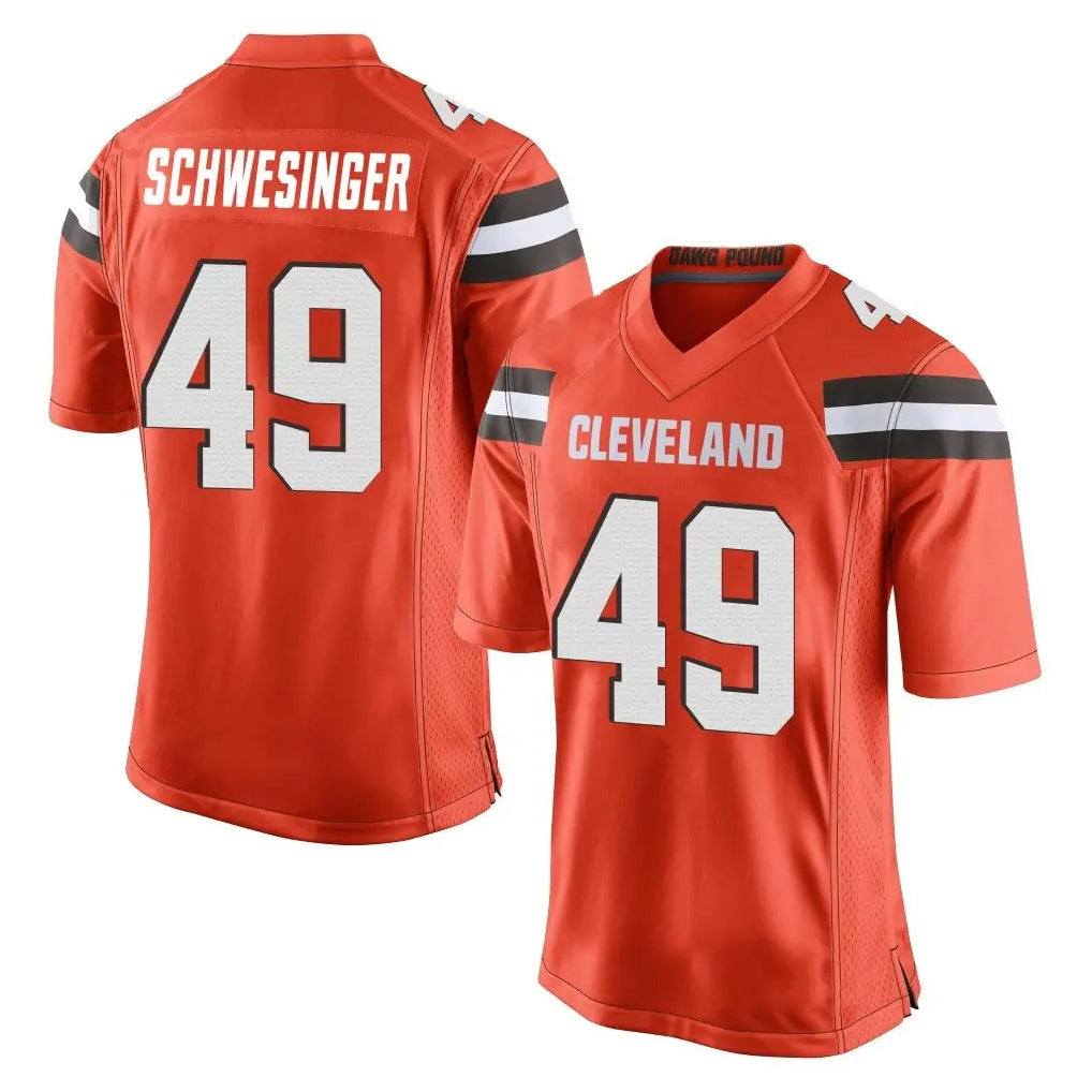 Blackjersey C.Browns #49 Carson Schwesinger Player Orange Vapor Limited Home Game Stitched Jerseys