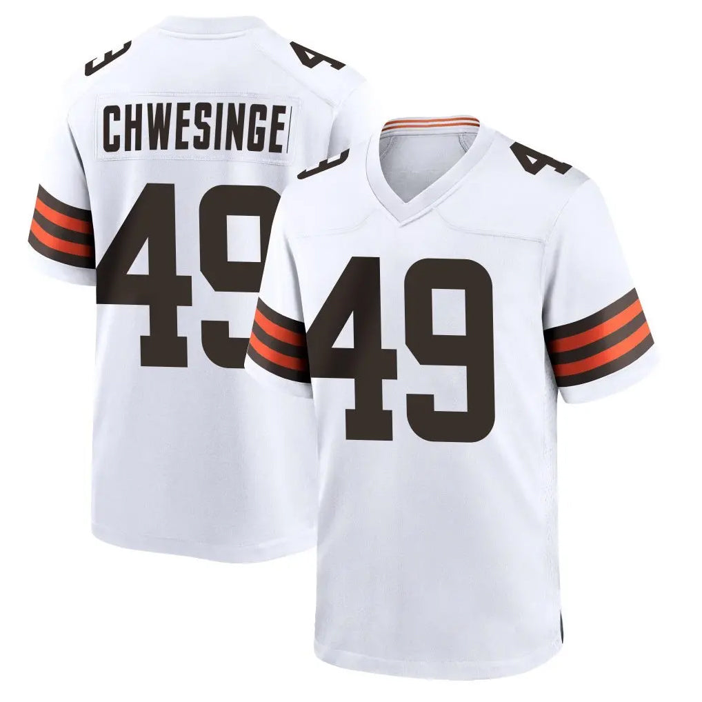Blackjersey C.Browns #49 Carson Schwesinger Player White Home Game Stitched Jerseys