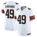 Blackjersey C.Browns #49 Carson Schwesinger Player White Vapor F.U.S.E. Limited Home Game Stitched Jerseys