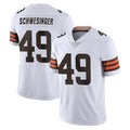 Blackjersey C.Browns #49 Carson Schwesinger Player White Vapor Untouchable Limited Home Game Stitched Jerseys