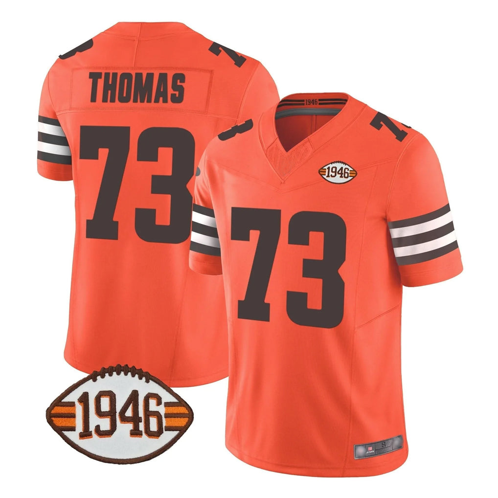 Blackjersey C.Browns #73 Joe Thomas Player Orange Alternate Limited Home Game Stitched Jerseys