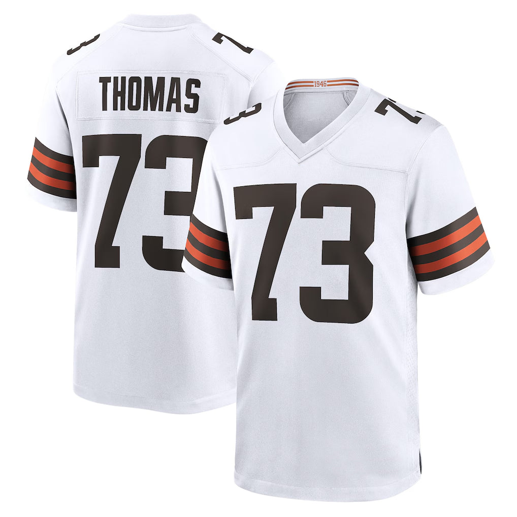 Blackjersey C.Browns #73 Joe Thomas Player White Home Game Stitched Jerseys