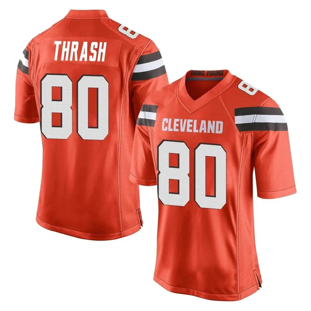 Blackjersey C.Browns #80 Jamari Thrash Player Orange Vapor Limited Home Game Stitched Jerseys