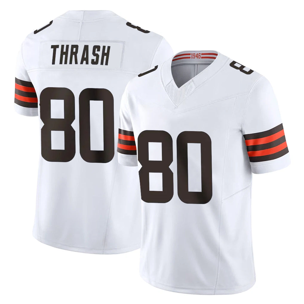 Blackjersey C.Browns #80 Jamari Thrash Player White Vapor F.U.S.E. Limited Home Game Stitched Jerseys