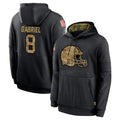 Blackjersey C.Browns #8 Dillon Gabriel Player Black Salute to Service Pullover Hoodies Limited Stitched Jerseys