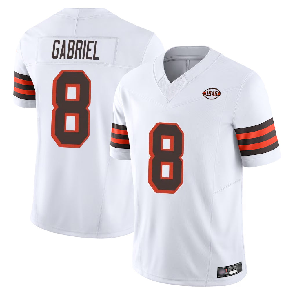 Blackjersey C.Browns #8 Dillon Gabriel Player White Limited Vapor F.U.S.E. Alternate Game Stitched Jerseys