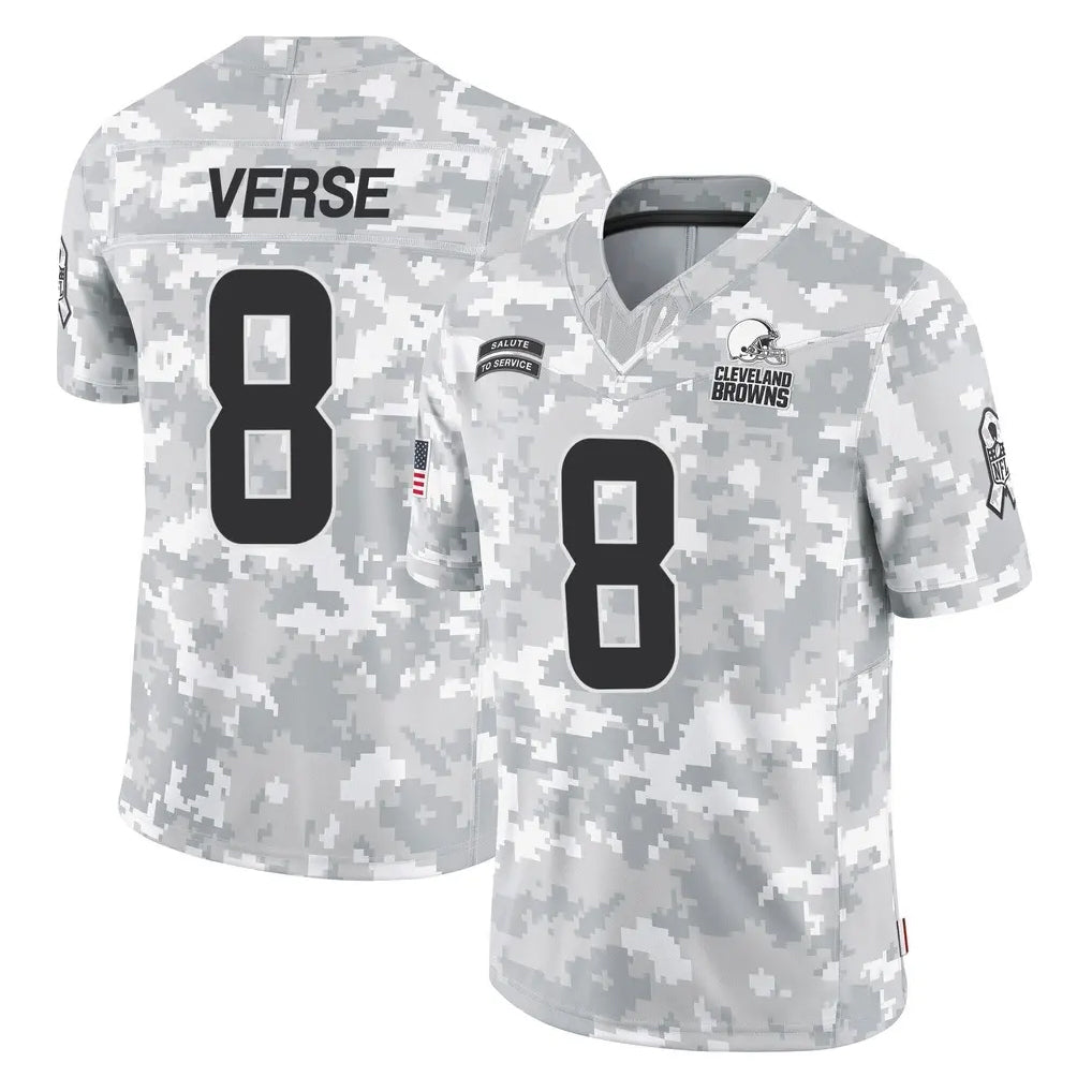 Blackjersey C.Browns #8 Jared Verse Player Arctic Camo Salute to Service Limited Home Game Stitched Jerseys
