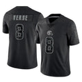 Blackjersey C.Browns #8 Jared Verse Player Black Reflective Home Game Stitched Jerseys