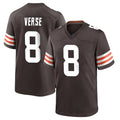 Blackjersey C.Browns #8 Jared Verse Player Brown Home Game Stitched Jerseys