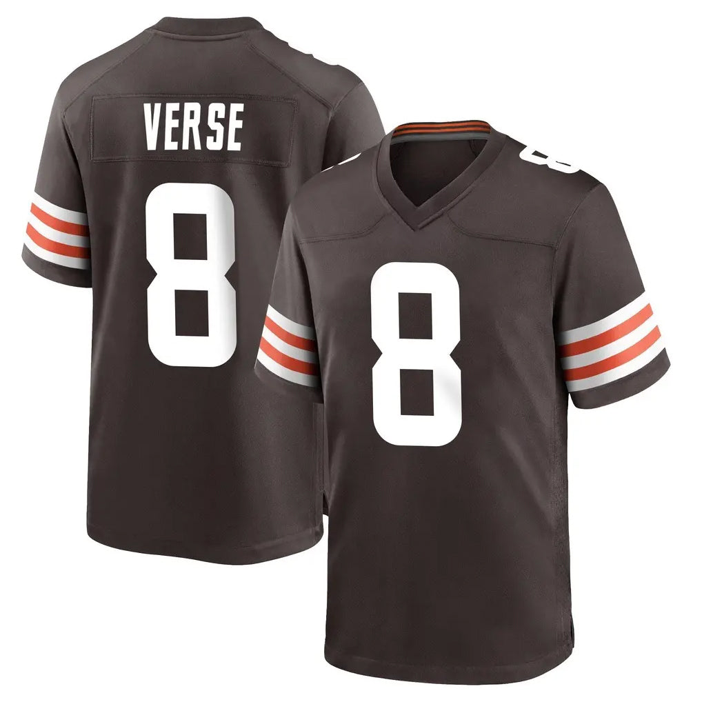 Blackjersey C.Browns #8 Jared Verse Player Brown Home Game Stitched Jerseys