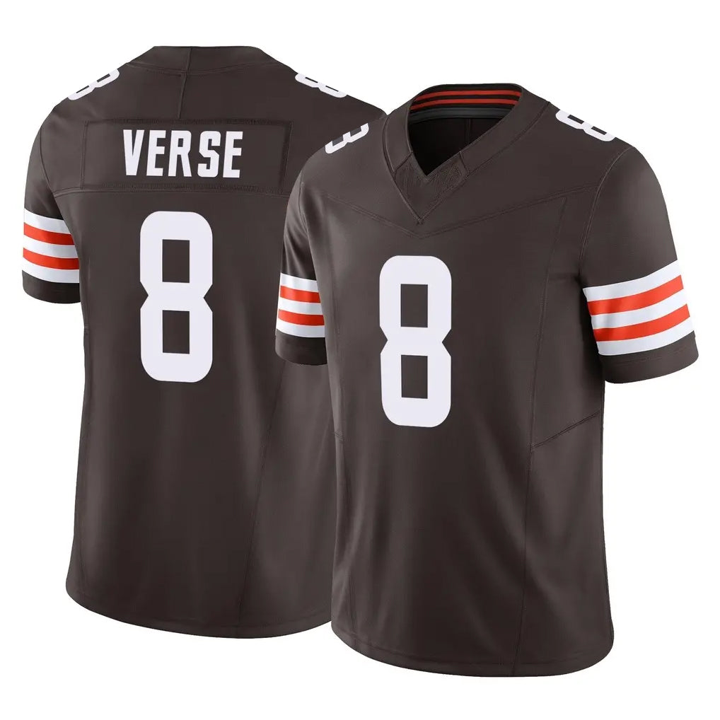 Blackjersey C.Browns #8 Jared Verse Player Brown Vapor F.U.S.E. Limited Home Game Stitched Jerseys