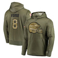 Blackjersey C.Browns #8 Jared Verse Player Olive Salute to Service Pullover Hoodies Home Game Stitched Jerseys