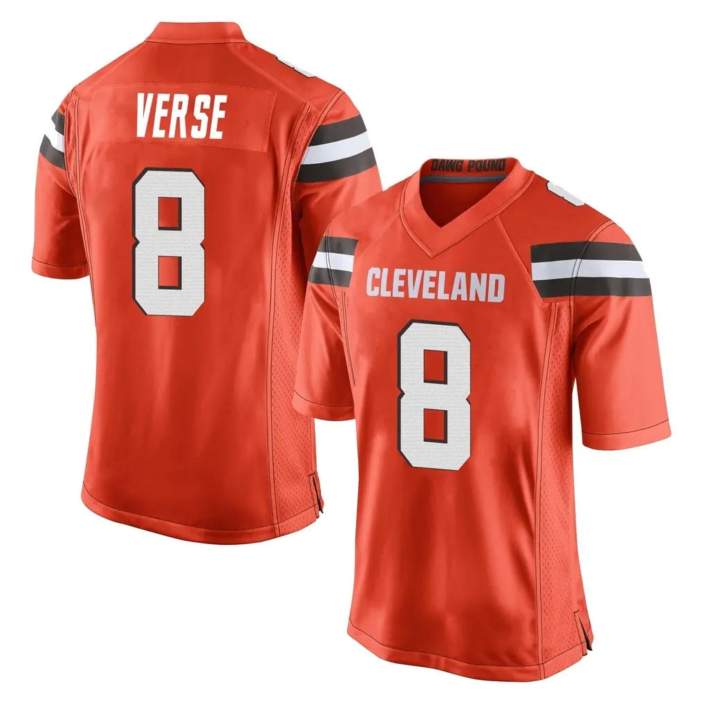 Blackjersey C.Browns #8 Jared Verse Player Orange Home Game Stitched Jerseys