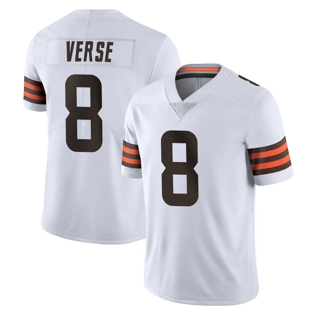 Blackjersey C.Browns #8 Jared Verse Player White Vapor Untouchable Limited Home Game Stitched Jerseys