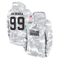 Blackjersey C.Browns #99 Julian Okwara Player Arctic Camo Salute to Service Hoodies Limited Game Stitched Jerseys