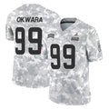 Blackjersey C.Browns #99 Julian Okwara Player Arctic Camo Salute to Service Limited Home Game Stitched Jerseys