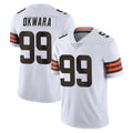Blackjersey C.Browns #99 Julian Okwara Player White Vapor Untouchable Limited Home Game Stitched Jerseys
