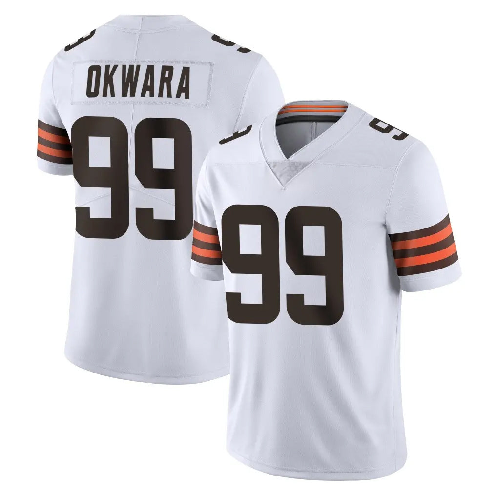 Blackjersey C.Browns #99 Julian Okwara Player White Vapor Untouchable Limited Home Game Stitched Jerseys