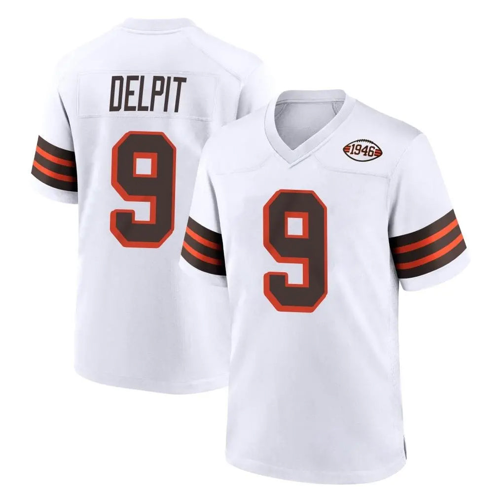 Blackjersey C.Browns #9 Grant Delpit Player White Alternate Home Game Stitched Jerseys
