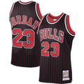 Blackjersey C.Bulls #23 Michael Jordan Mitchell & Ness Black 199596 Hardwood Classics Authentic Jerseys