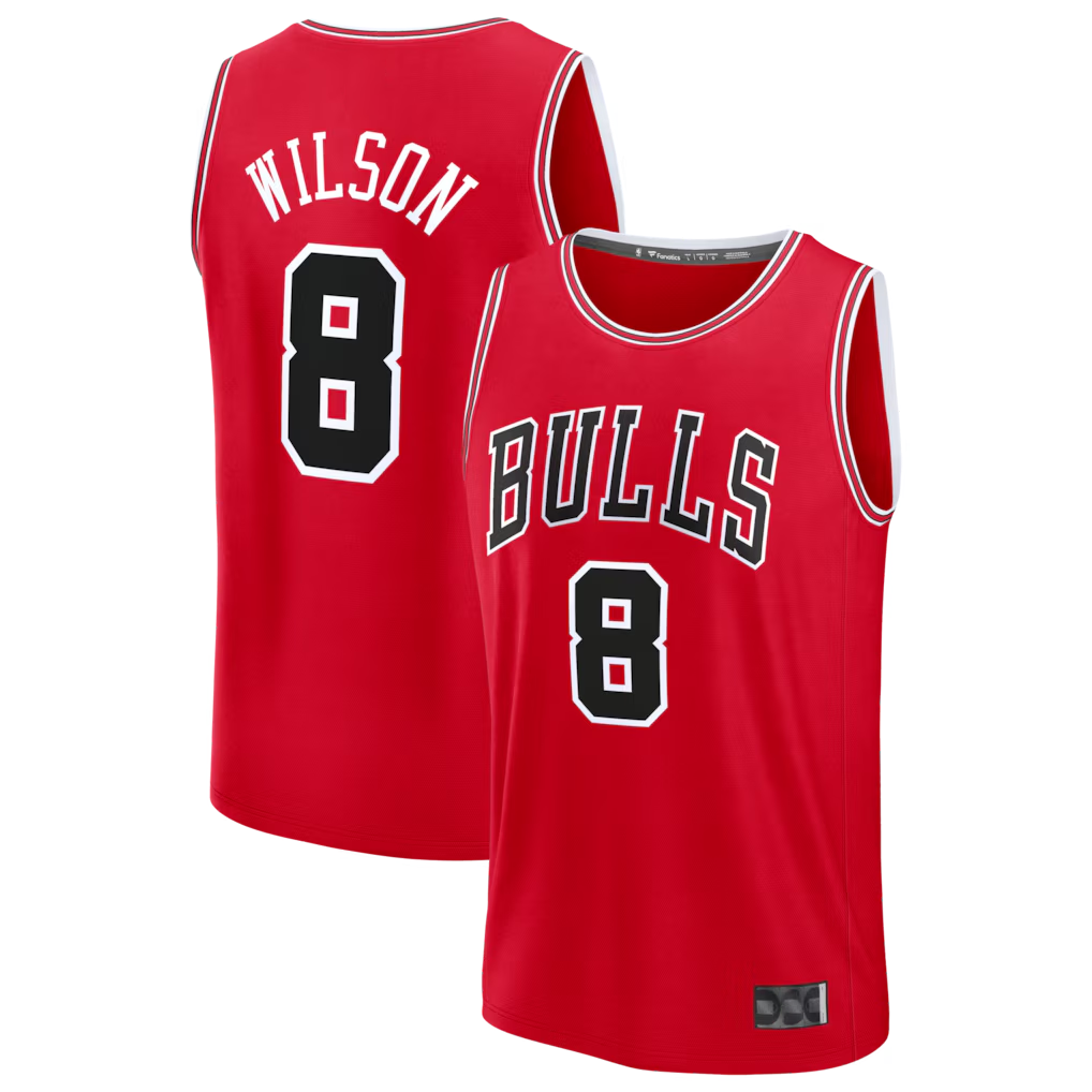 Blackjersey C.Bulls #8 Caleb Wilson  Red 2026 Draft First Round Pick Fast Break Jerseys - Icon Edition