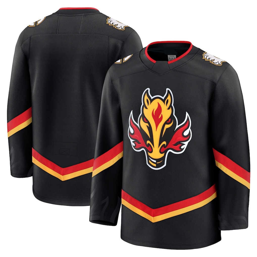 Blackjersey C.Flames Black Alternate Premium Jerseys