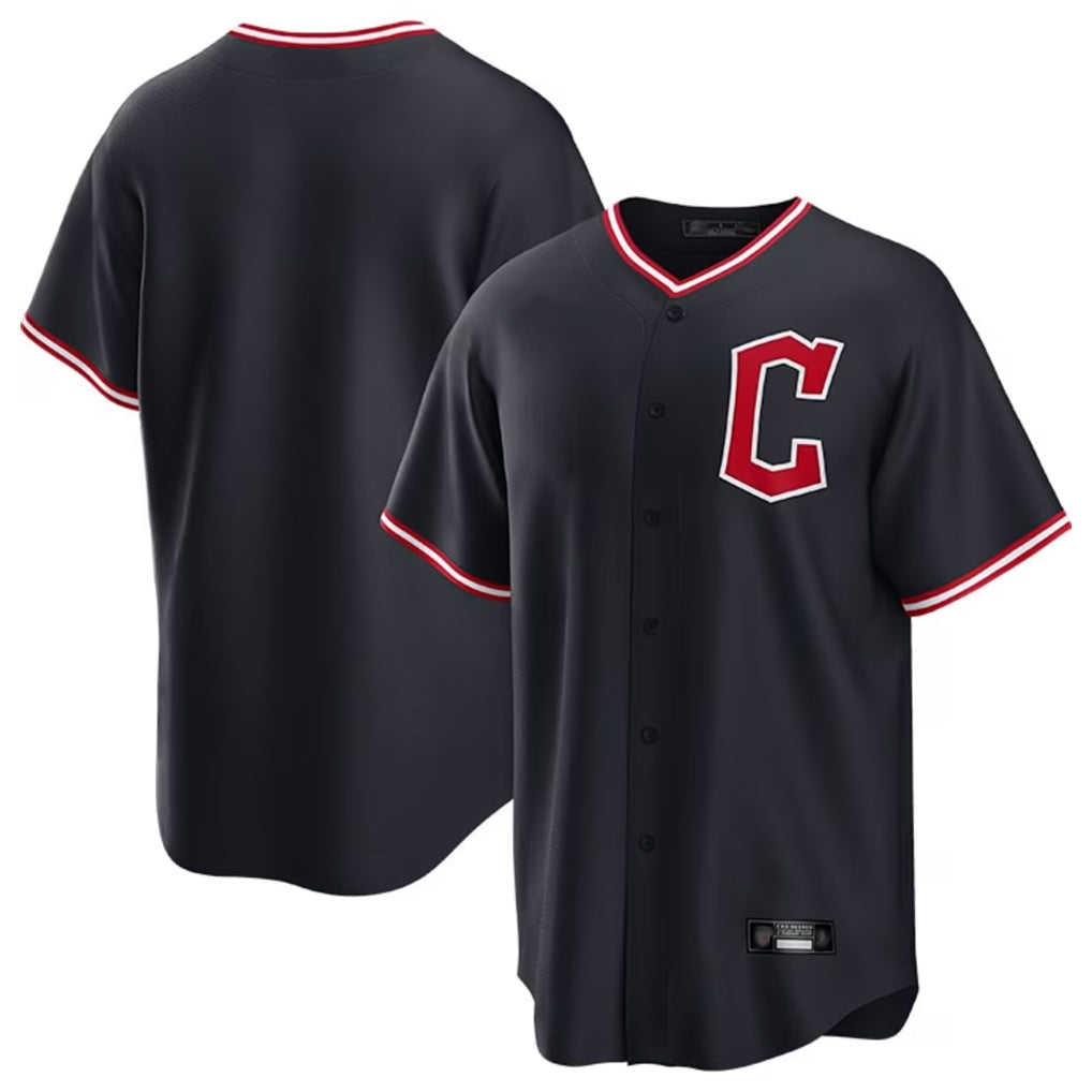 Blackjersey C.Guardians Navy Home Game Blank Player Stitched Jerseys