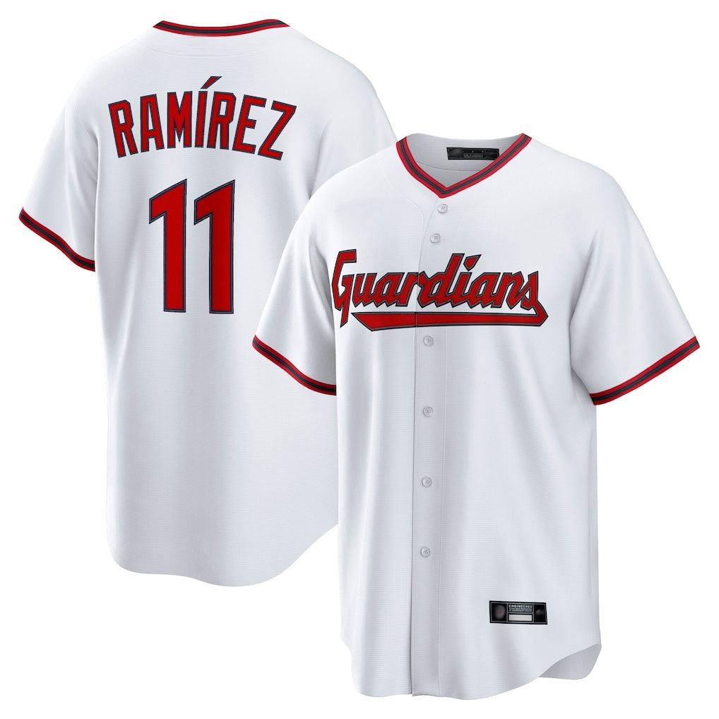 Blackjersey C.Guardians #11 Jose Ramirez Player White Game Home Stitched Jerseys