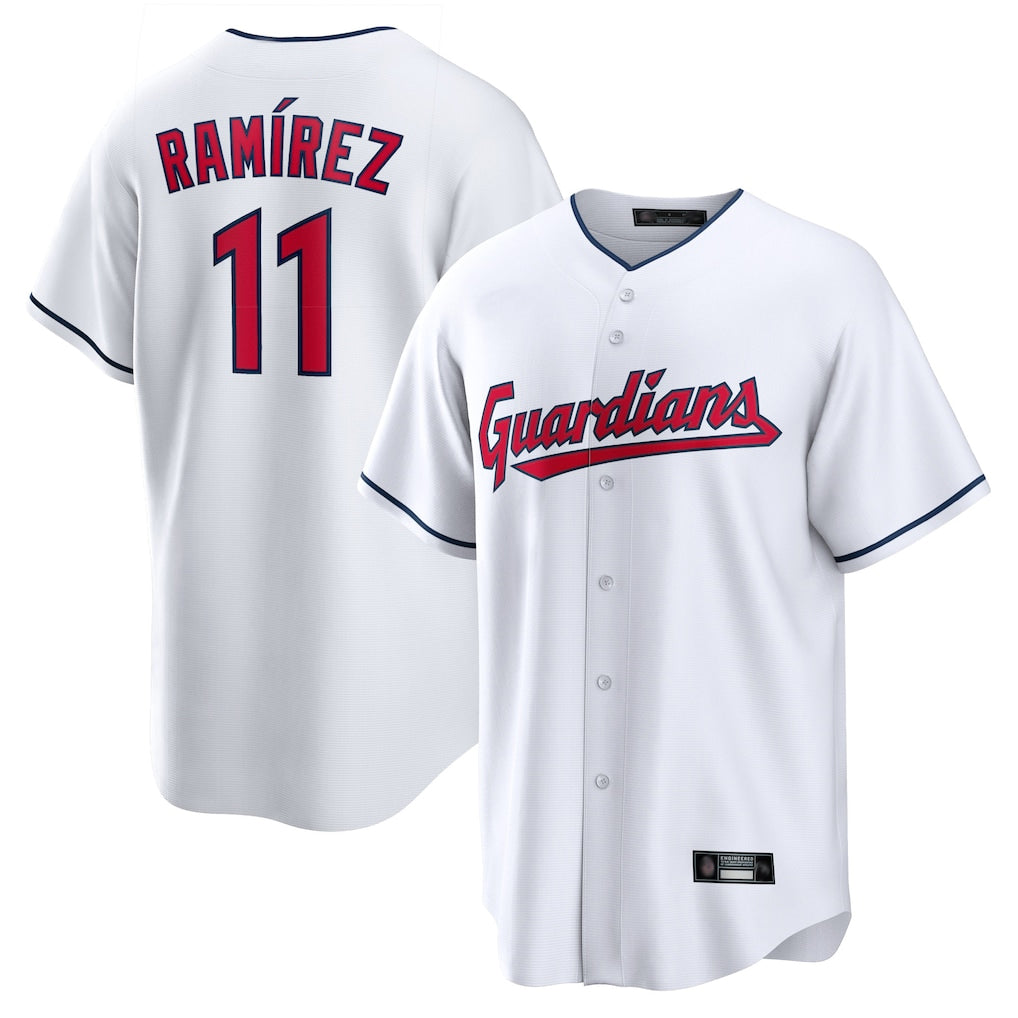 Blackjersey C.Guardians #11 Jose Ramirez Player White Home Game Stitched Jerseys