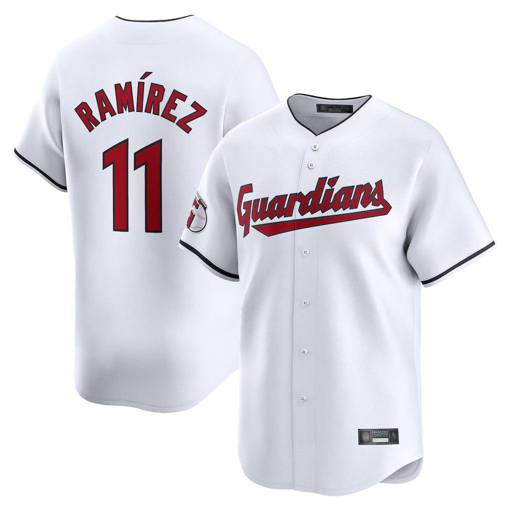 Blackjersey C.Guardians #11 Jose Ramirez Player White Limited Home Stitched Jerseys