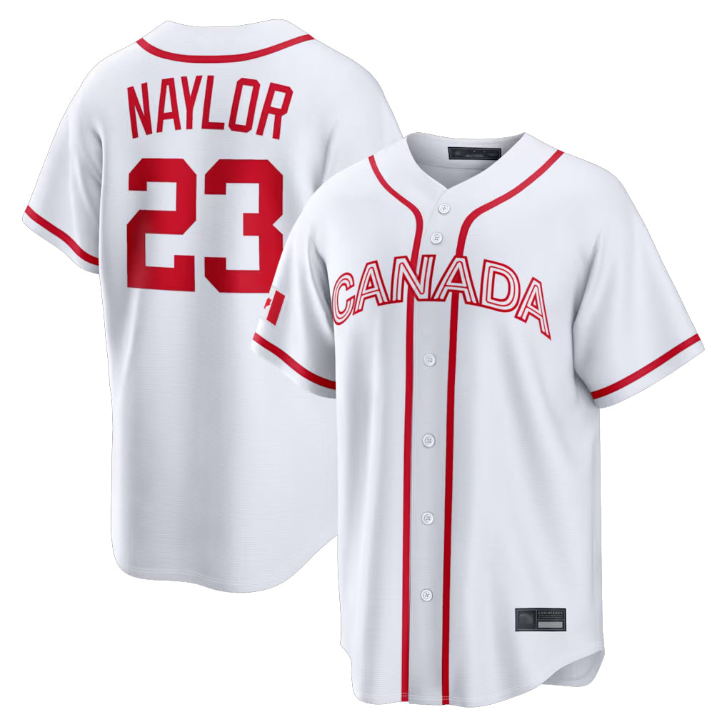 Blackjersey C.Guardians #23 Bo Naylor Player White World Classic Home Game Stitched Jerseys